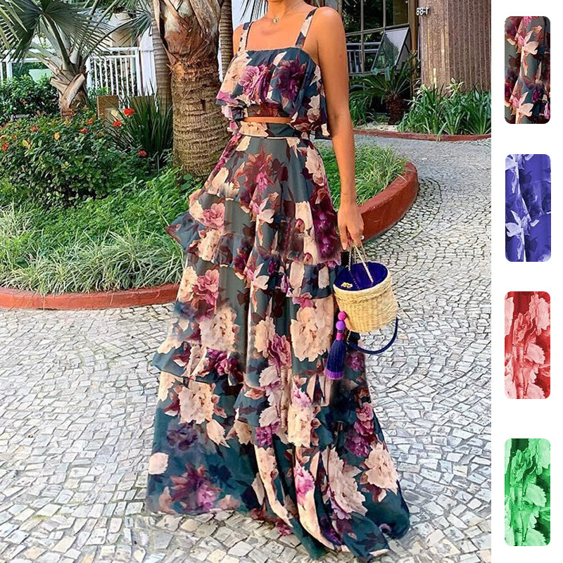 Romper Floral Print - Kadınlar İçin İki Parçalı Çiçek Desenli