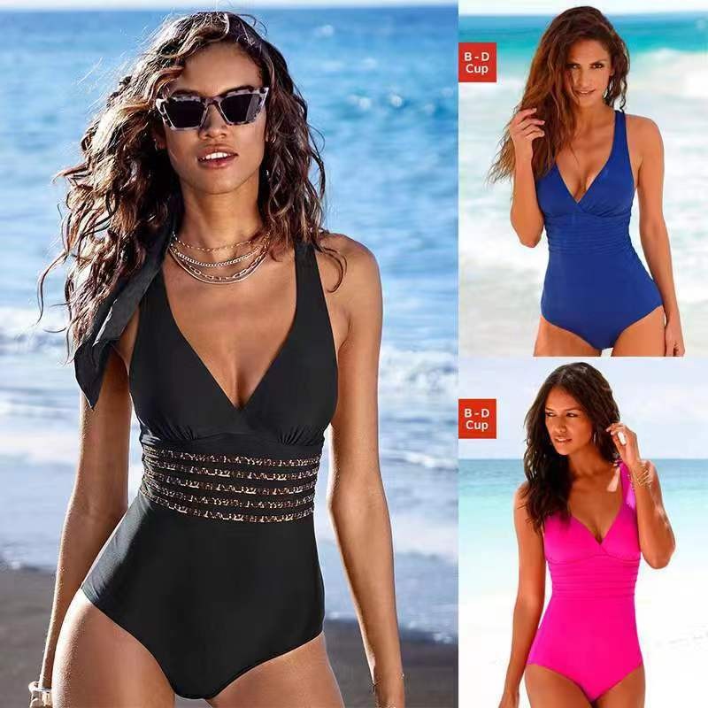 Swimsuit Bikini Ruched - Kadın Mayo Tankini Düz Renk Çapraz