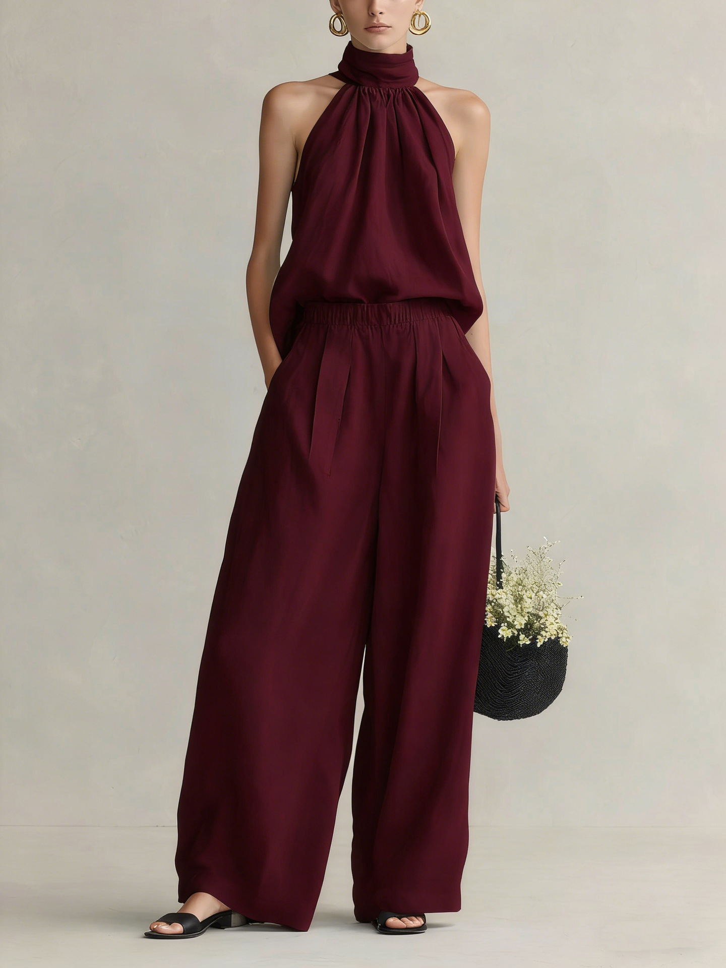 Linen Pant Wide - Kadınlar İçin 2026 Yaz Yeni Stil