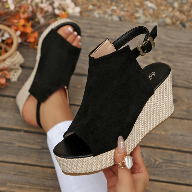 Wedge Espadrille Women - Kadın Sandalet Yaz Kama Platformu Süet