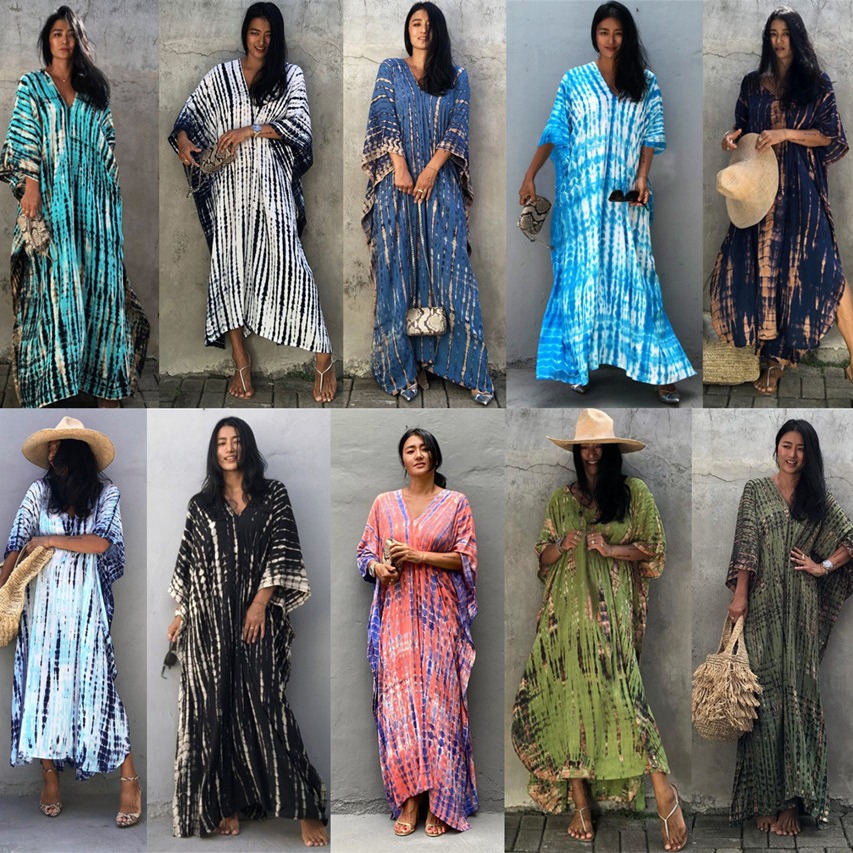 Cover Up Kaftan - Büyük Beden Kadın Plaj Giysisi Uzun