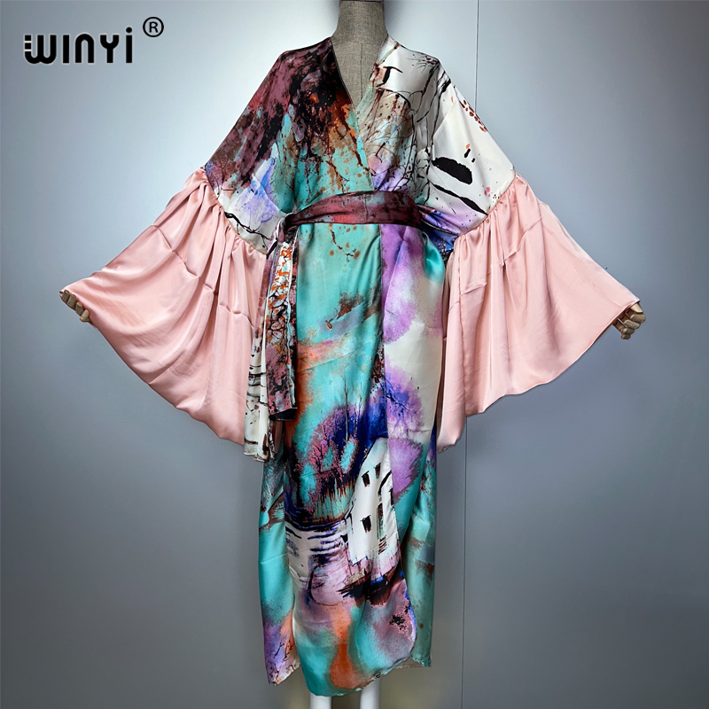 Cover Up Kaftan - WINYI Yaz Kimono parti elbise Plaj