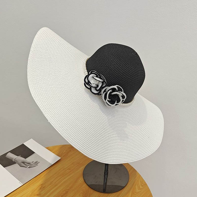 Hat Floppy Wide - Kadınlar için iki ton geniş ağız