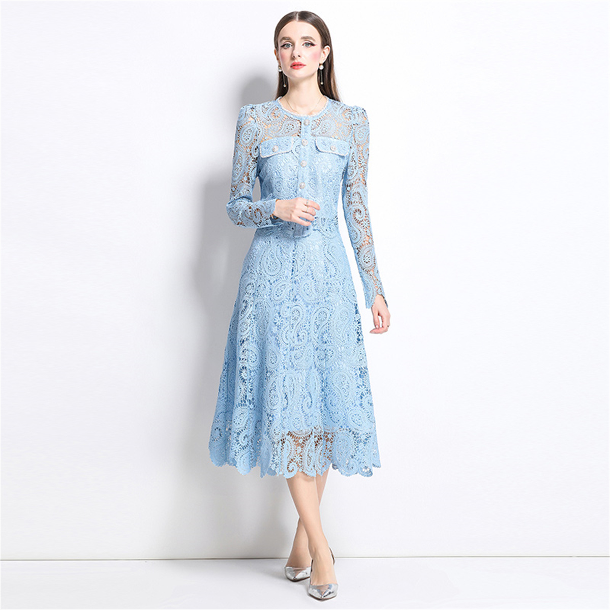 Midi Skirt Floral - Bahar Tatlı Dantel Çiçek Nakış Iki