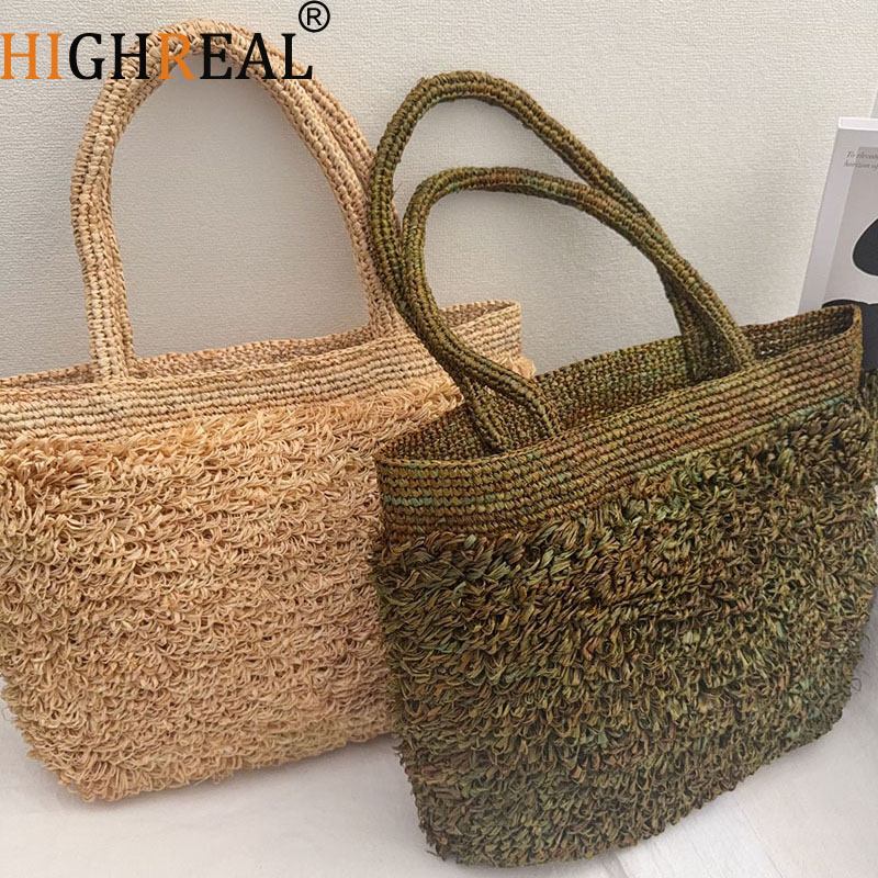 Crochet Bag Raffia - Lüks Rafya Hasır Çanta Bohemian Dokuma