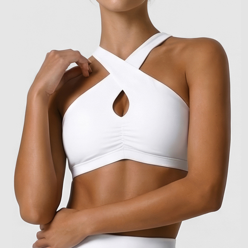 Crop Top Crochet - Kadın yumuşak spor iç çamaşırı düz