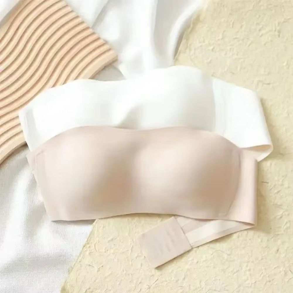 Bralette Triangle Set - Düz Renk Straplez Sarılmış Sütyen Görünmez