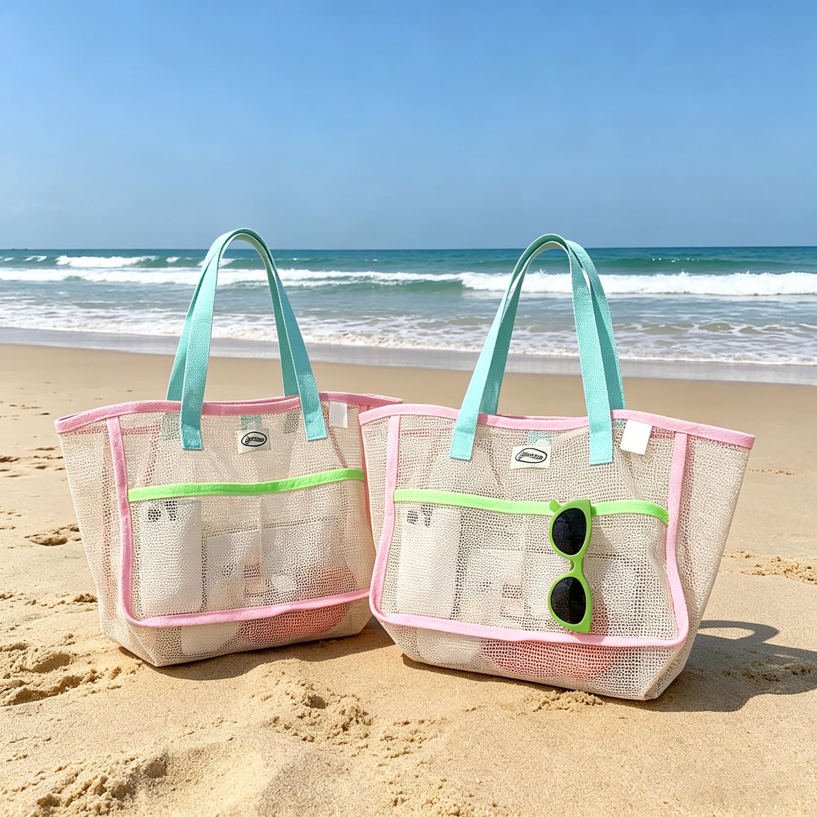 Tote Bag Beach - Kadınlar için Plaj Çantaları Renkli Katlanabilir