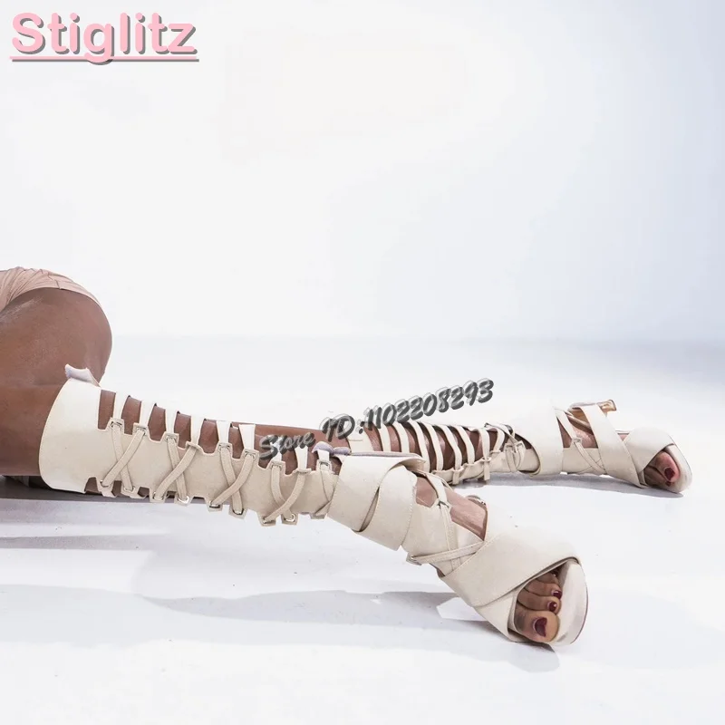 Sandal Strappy Heeled - Retro Çapraz Bağcıklı Roma Sandaletleri Düz
