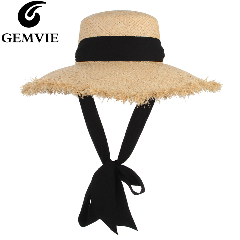Hat Floppy Wide - GEMVIE el yapımı örgü rafya hasır