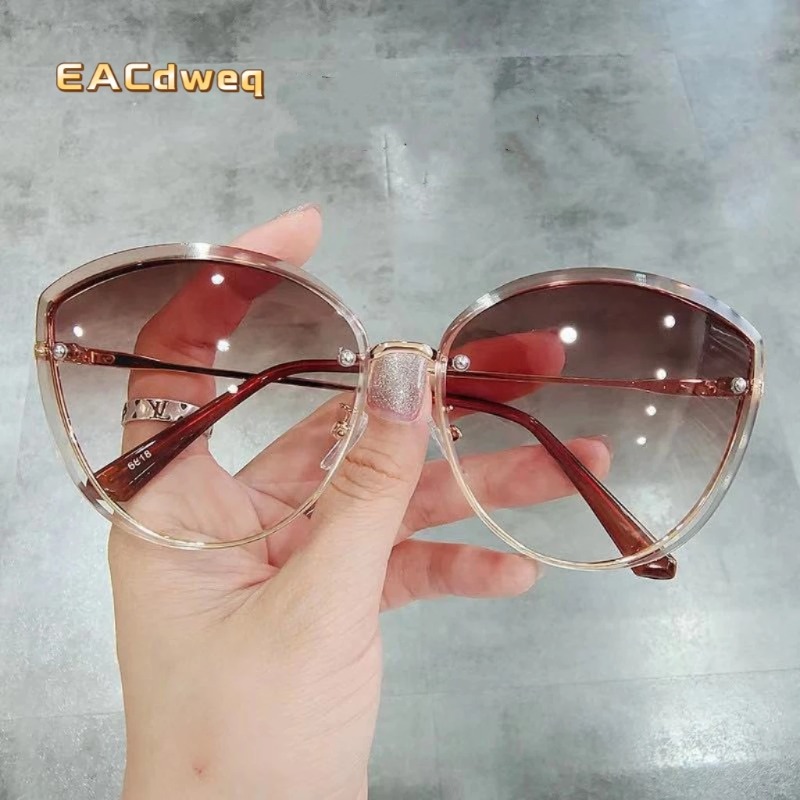 Sunglasses Cat Eye - Yüksek Kaliteli Kadın Oval Çerçevesiz Güneş