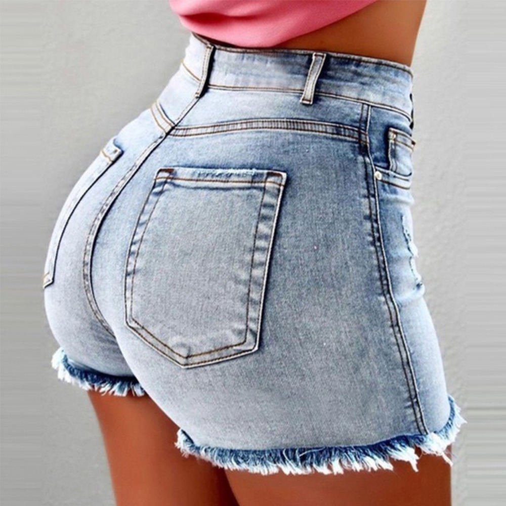 Kadın Yüksek Bel Eskitilmiş Yı - Shorts Denim Frayed incelemesi ve fiyatı