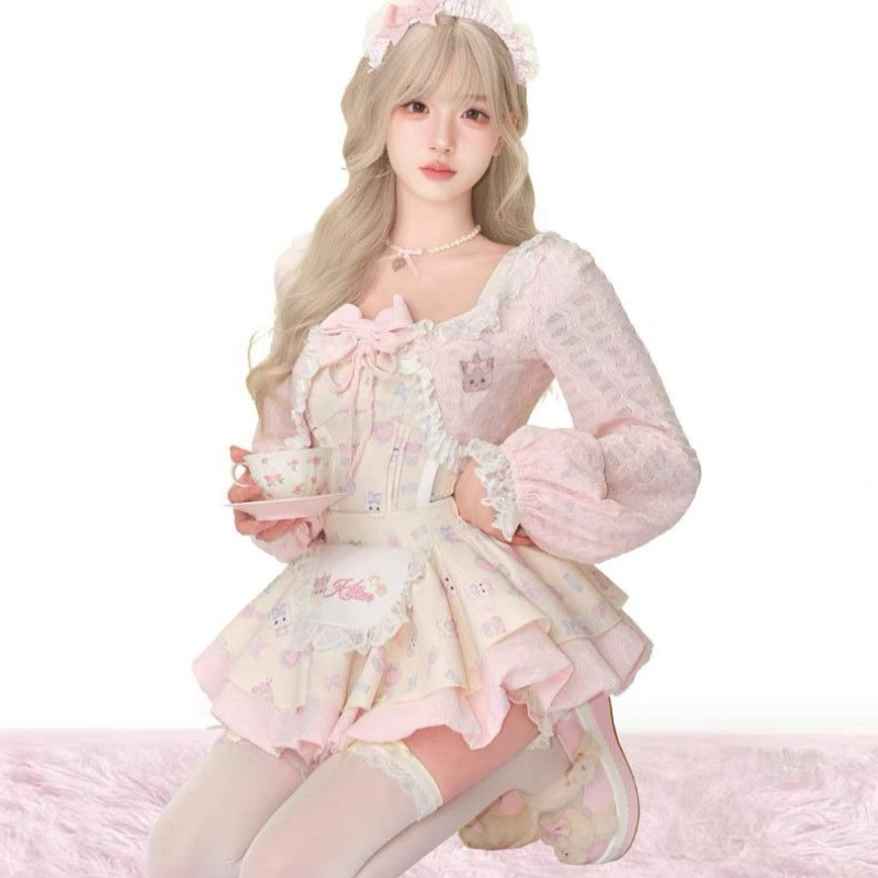 Japon Tatlı Lolita Tarzı 3 Par - Crop Top Crochet incelemesi ve fiyatı