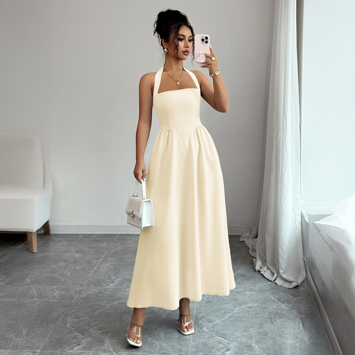 Kadın Elbisesi 5 Renk Boyundan - Maxi Dress Halter incelemesi ve fiyatı
