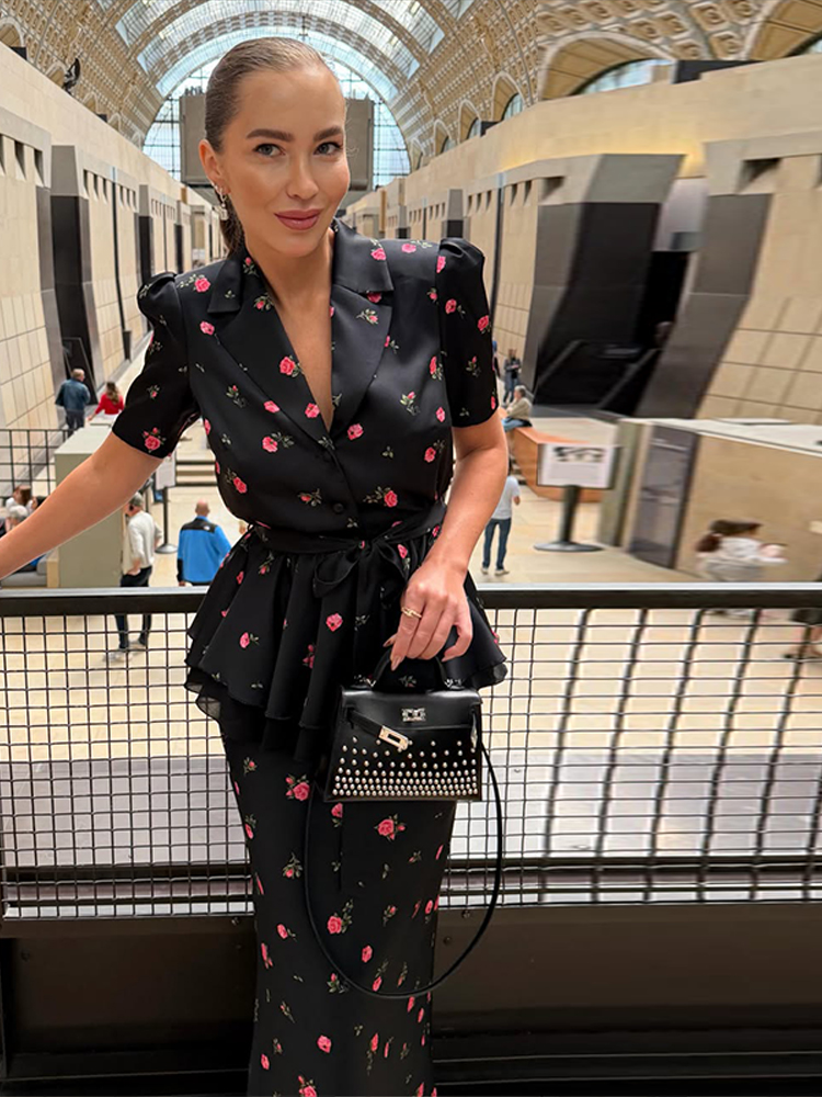 Çiçek Desenli Blazer Ceket Ete - Midi Skirt Floral incelemesi ve fiyatı