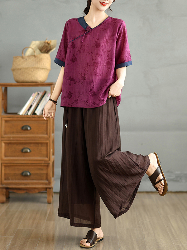 Çin Çiçek Baskılı Keten İpek V - Linen Pant Wide incelemesi ve fiyatı