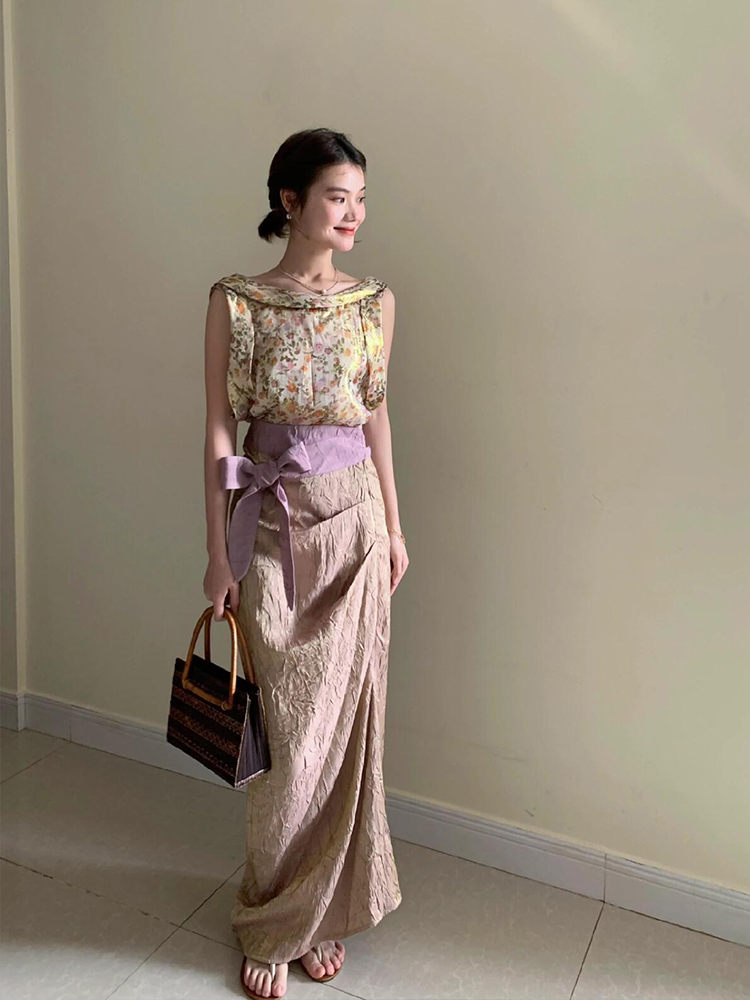 XZY Vintage Çiçek Desenli Kols - Midi Skirt Floral incelemesi ve fiyatı