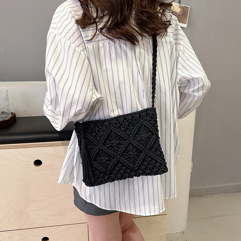 Moda dokuma Hollow Out omuz ça - Crochet Bag Raffia incelemesi ve fiyatı