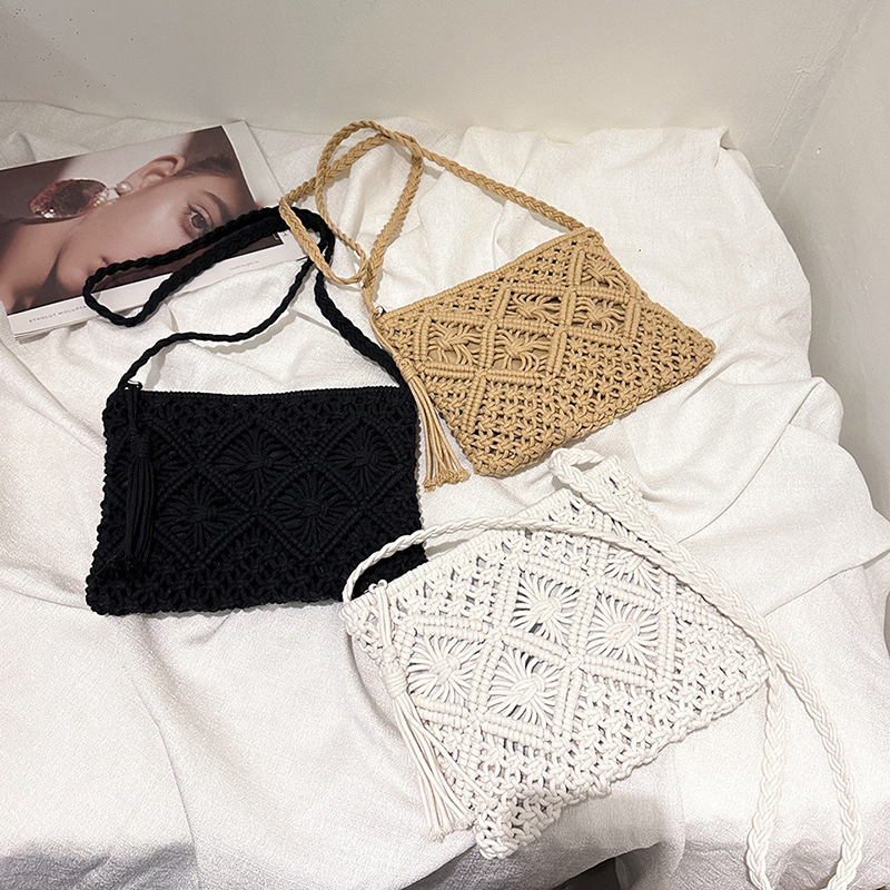 Moda dokuma Hollow Out omuz ça - Crochet Bag Raffia incelemesi ve fiyatı