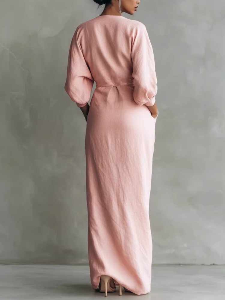 Kadın Keten Karışımı Wrap Maxi - Linen Dress Wrap incelemesi ve fiyatı
