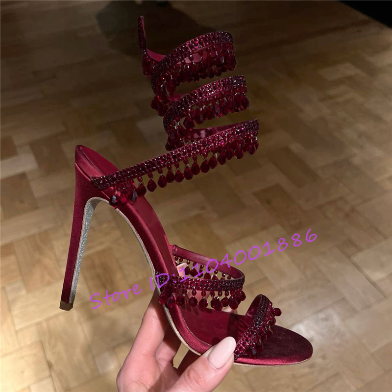 Taklidi Yılan Şekli Ayak Bileğ - Sandal Strappy Heeled incelemesi ve fiyatı