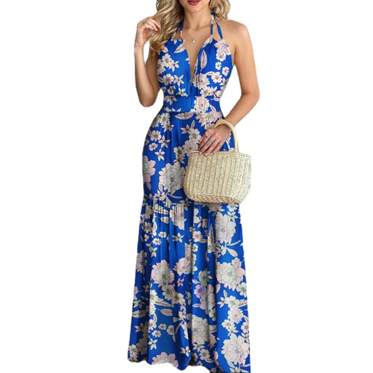 Çiçekli Maxi Elbise Uzun Sırtı - Maxi Dress Halter incelemesi ve fiyatı
