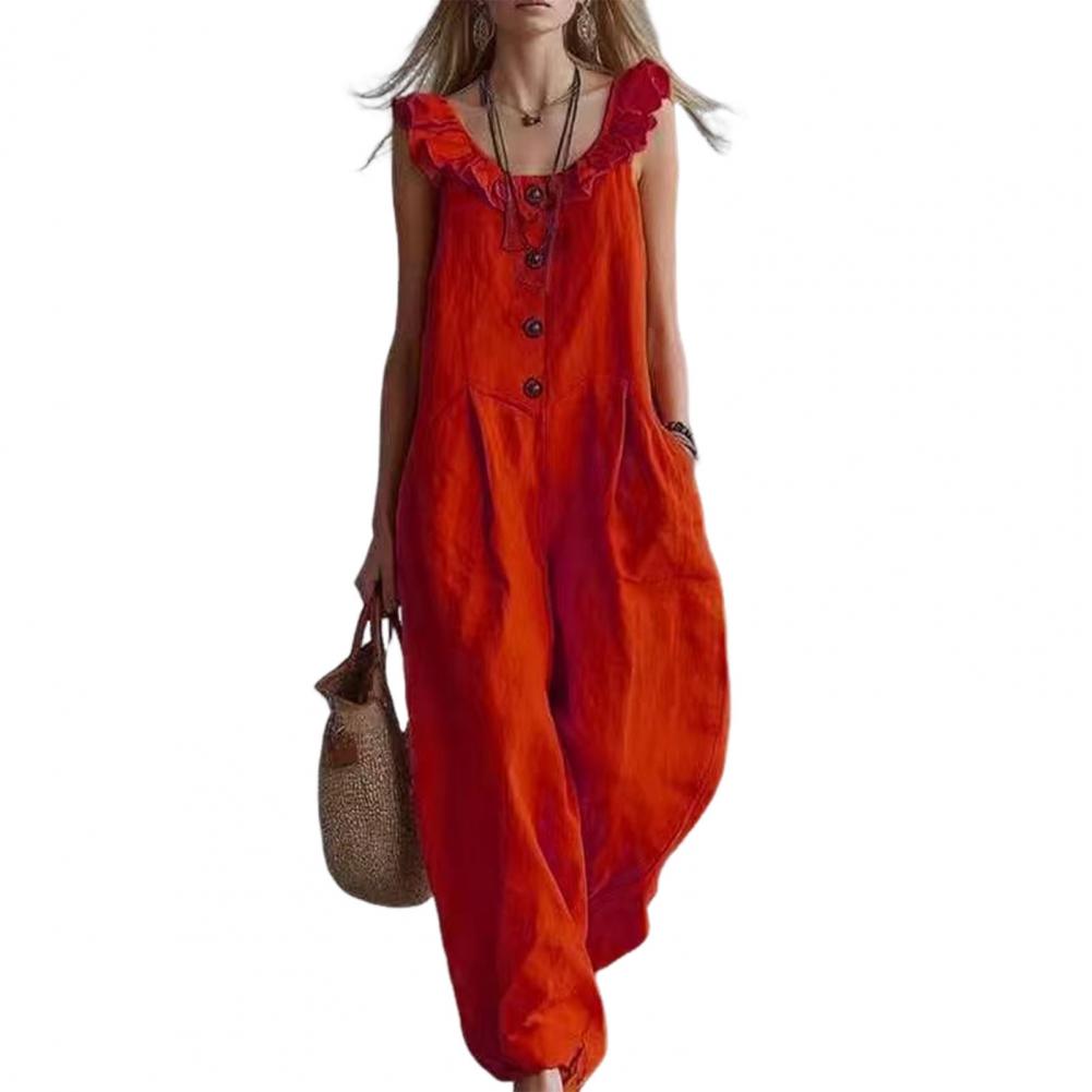 Rahat Kesim Tulum Kadın Kadın  - Jumpsuit Linen Relaxed incelemesi ve fiyatı