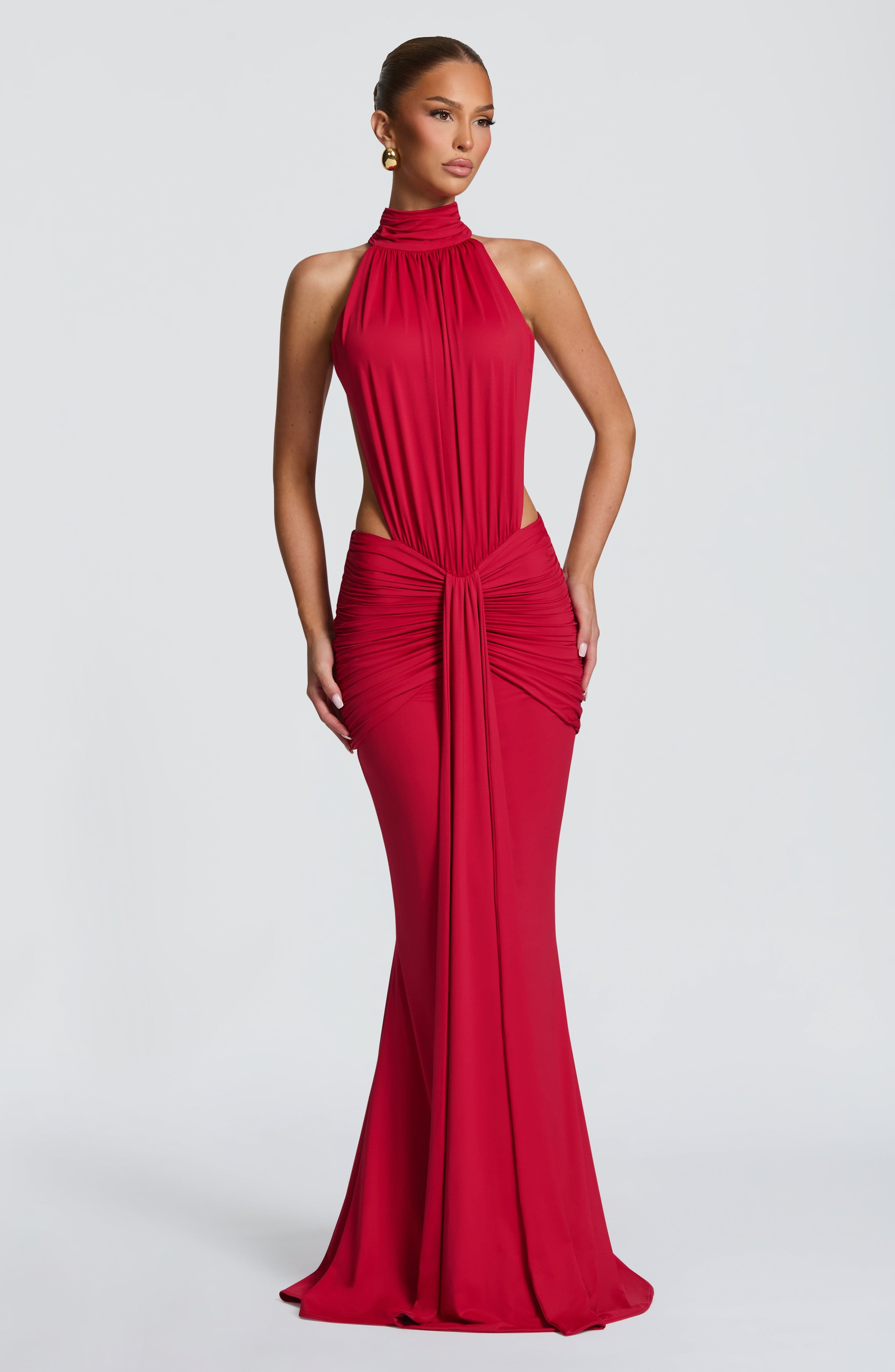 Halter Yüksek Yaka Kesik Bel S - Maxi Dress Halter incelemesi ve fiyatı