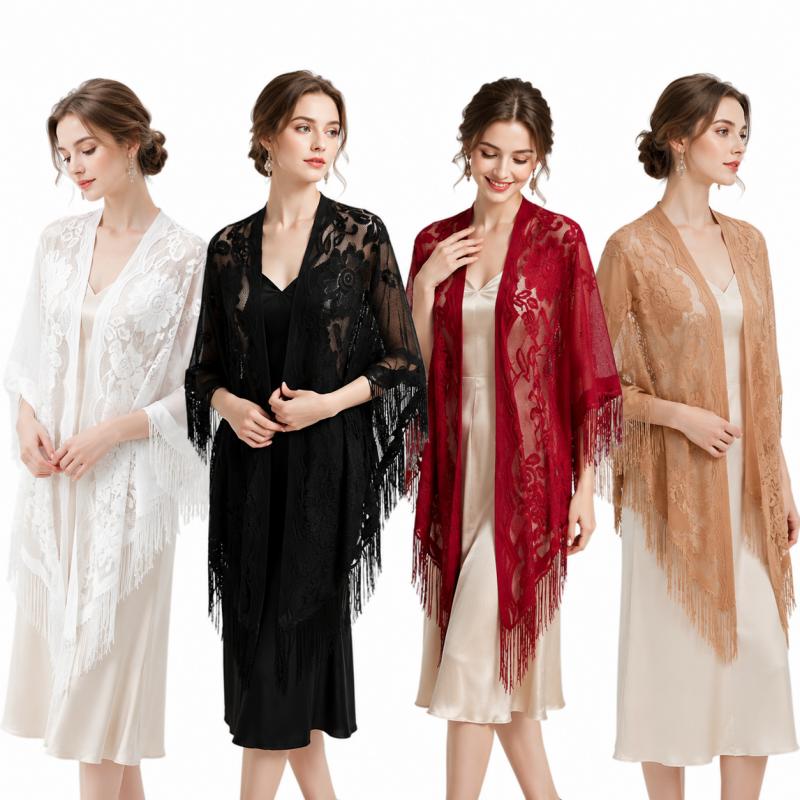 Çiçekli Dantel Şal Wrap Kadın  - Kimono Sheer Floral incelemesi ve fiyatı