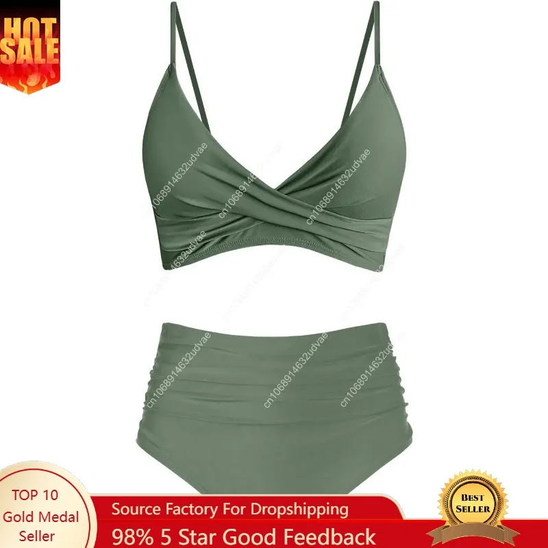 Kadın Yüksek Belli Bikini Takı - Swimsuit Bikini Ruched incelemesi ve fiyatı