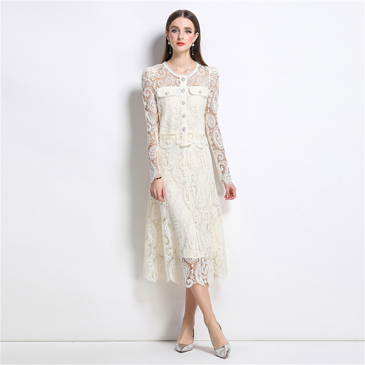 Bahar Tatlı Dantel Çiçek Nakış - Midi Skirt Floral incelemesi ve fiyatı