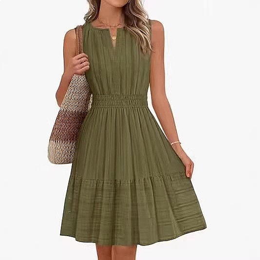 İlkbahar Yaz Kadın Kolsuz Elbi - Linen Dress Wrap incelemesi ve fiyatı