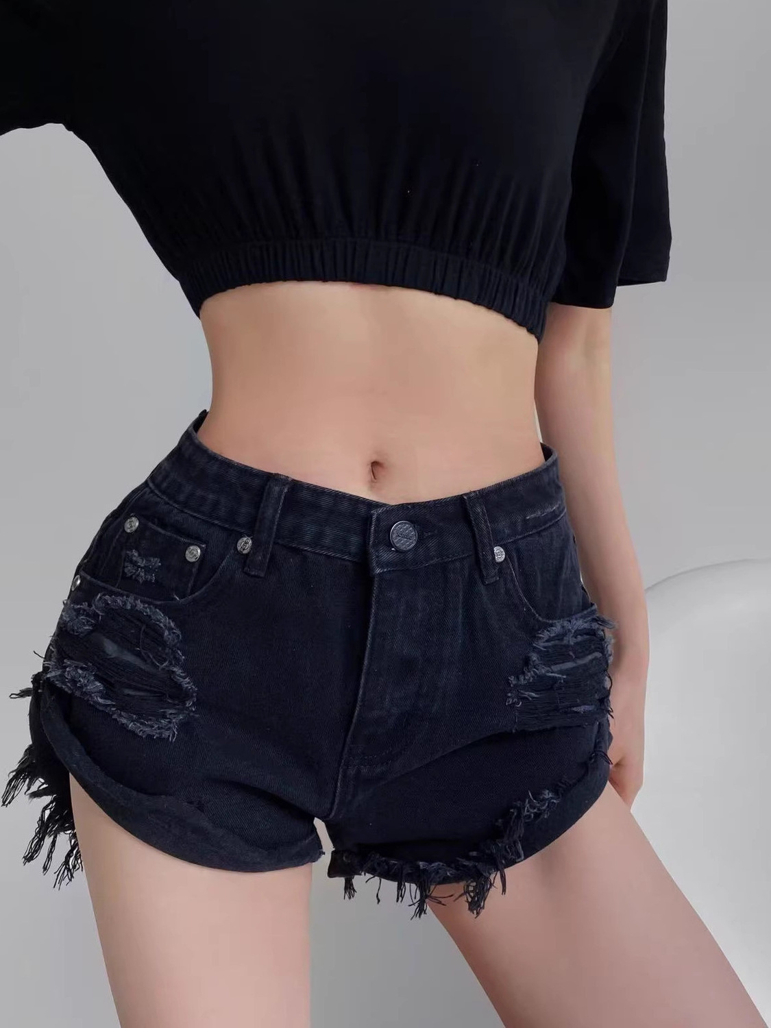 Kadın Düşük Bel Eskitilmiş Kot - Shorts Denim Frayed incelemesi ve fiyatı