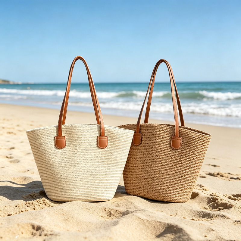 CLAREGQI Kadın Düz Renk Hasır  - Tote Bag Beach incelemesi ve fiyatı