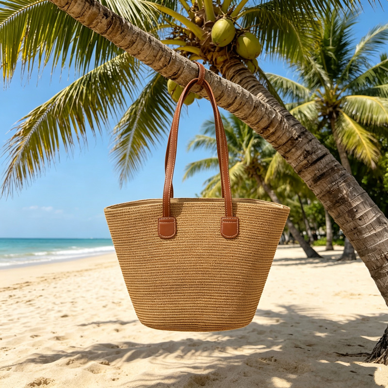 CLAREGQI Kadın Düz Renk Hasır  - Tote Bag Beach incelemesi ve fiyatı