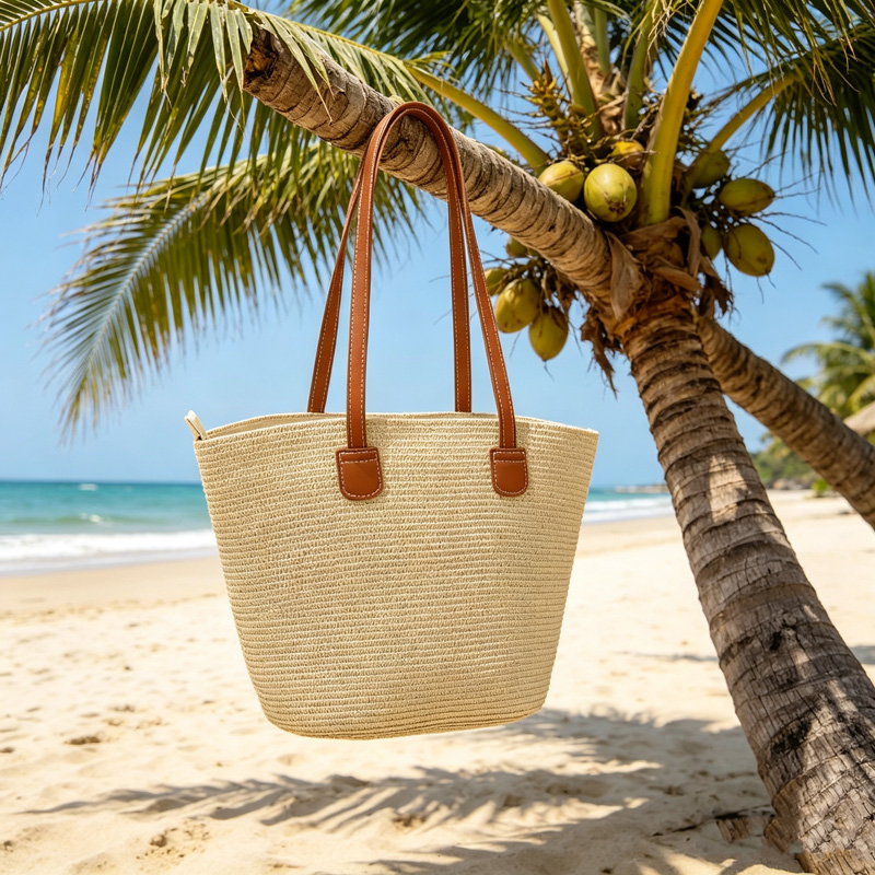 CLAREGQI Kadın Düz Renk Hasır  - Tote Bag Beach incelemesi ve fiyatı