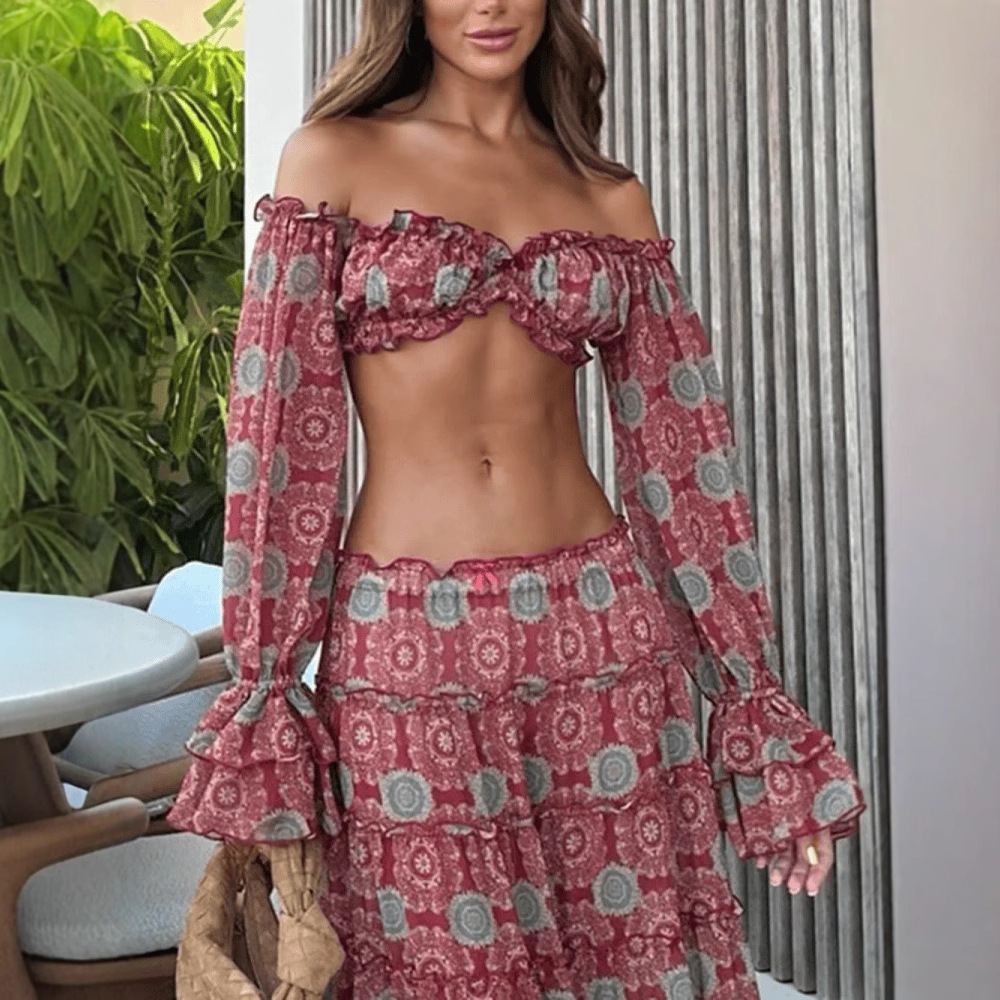 Vintage Baskılı Etek İki Parça - Romper Floral Print incelemesi ve fiyatı