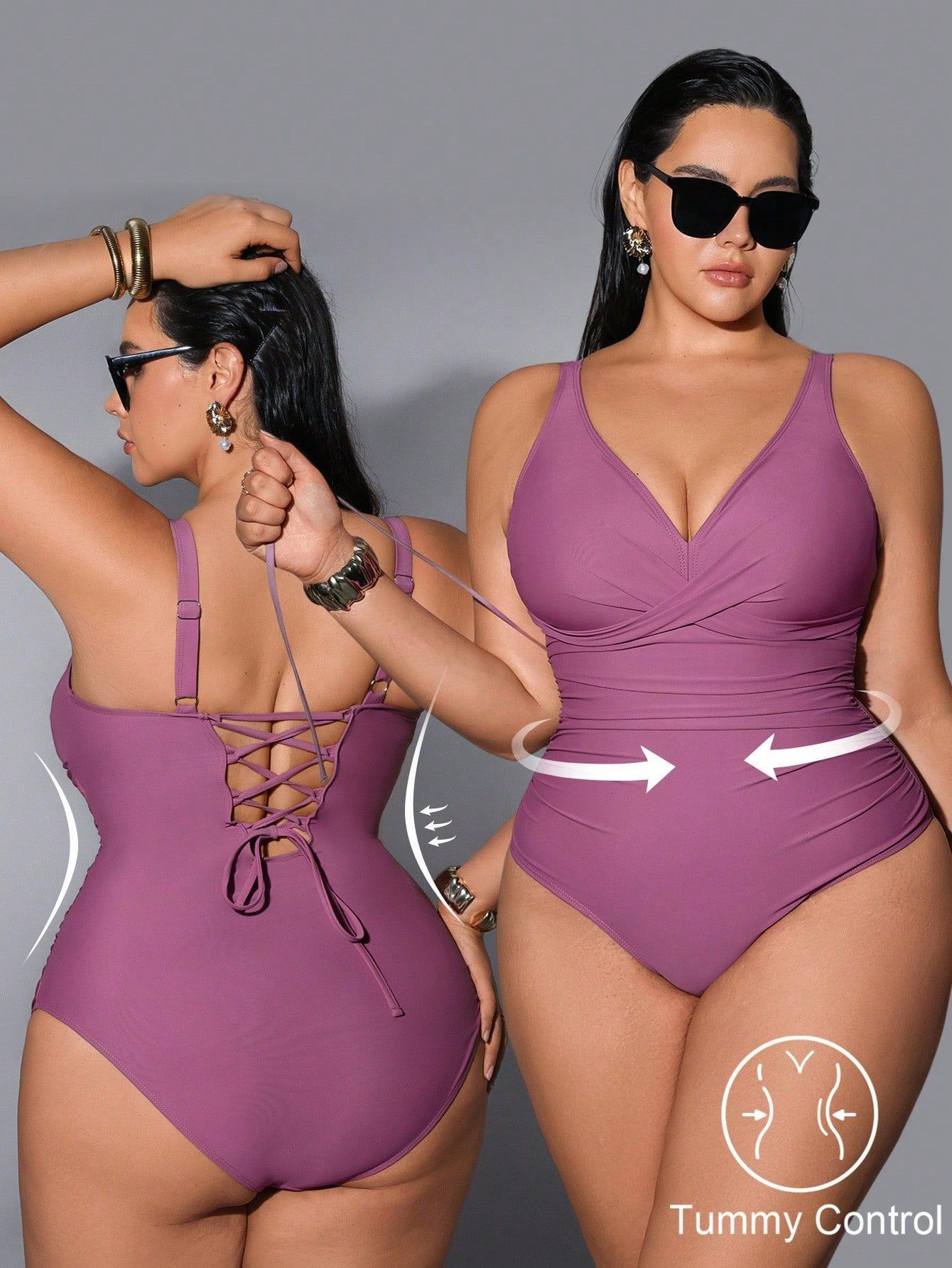 2026 Mayo Kadın Büyük Beden V  - Swimsuit Bikini Ruched incelemesi ve fiyatı