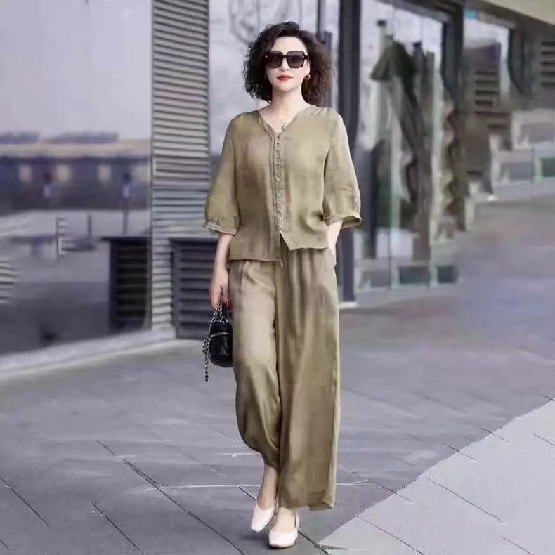 Pamuk ve keten kadın seti 2024 - Linen Pant Wide incelemesi ve fiyatı