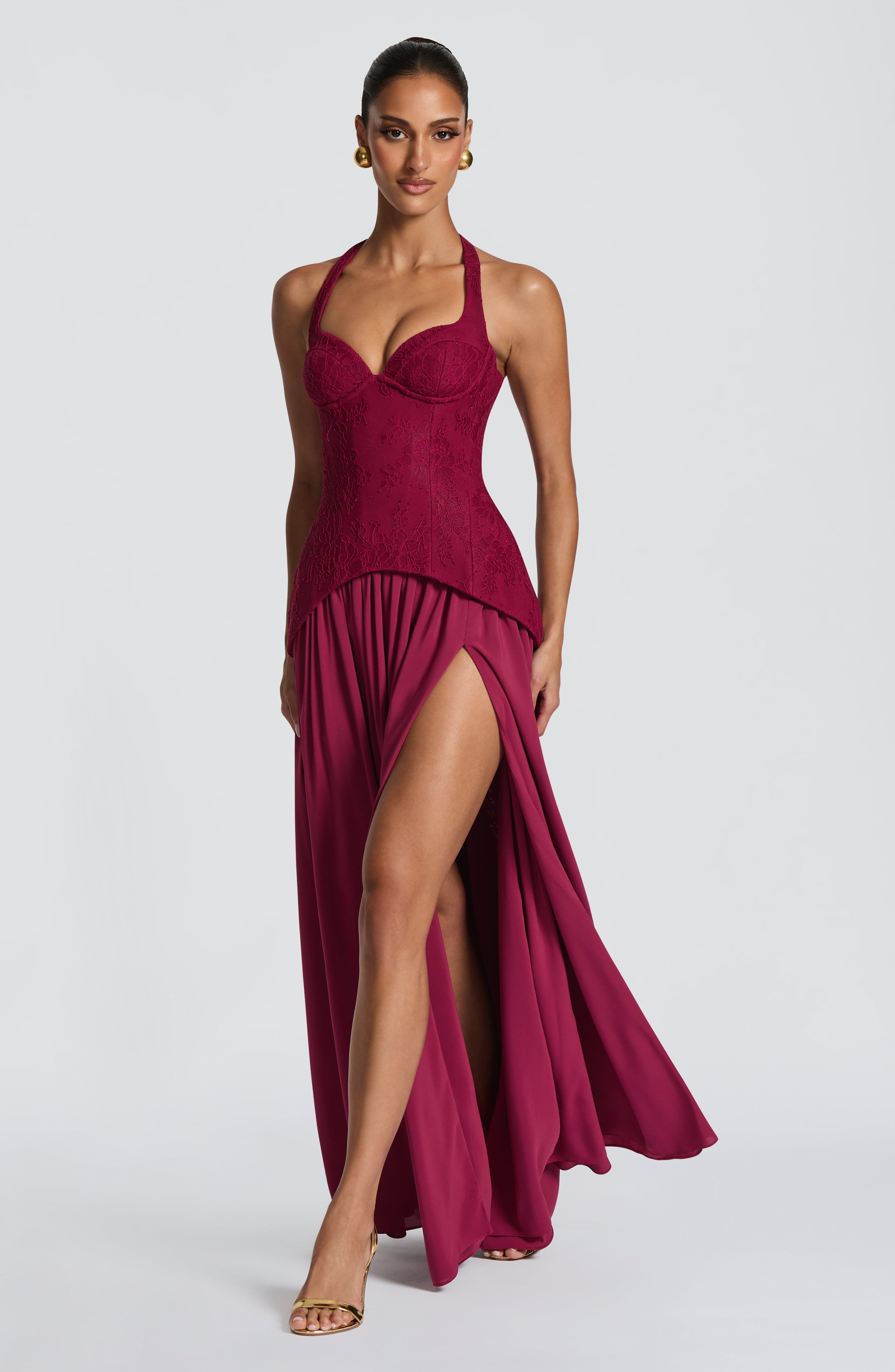 Sırtı Açık Dantel Korseli Uzun - Maxi Dress Halter incelemesi ve fiyatı