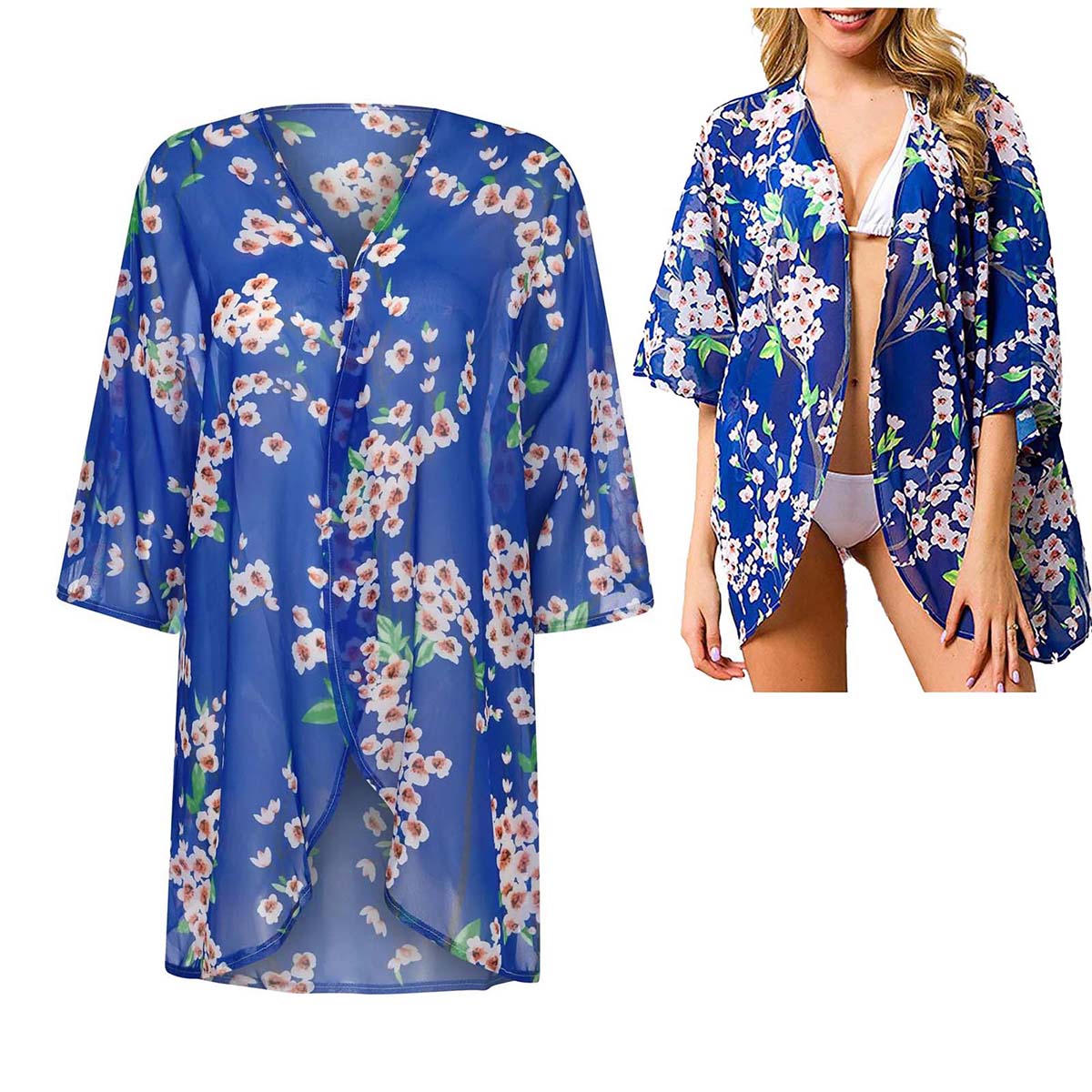 Kadın Gevşek Şeffaf Şifon Kimo - Kimono Sheer Floral incelemesi ve fiyatı