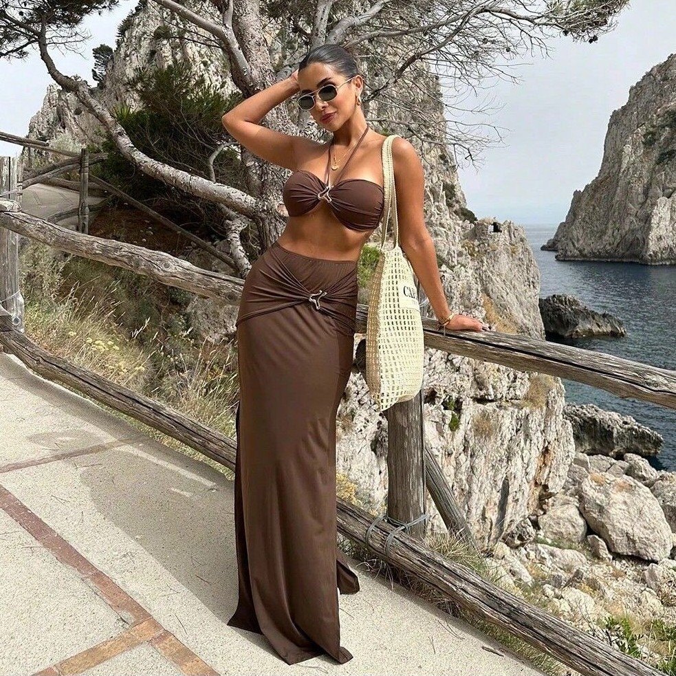 Kadın Kolsuz Tankini Bikini Bo - Swimsuit Bikini Ruched incelemesi ve fiyatı