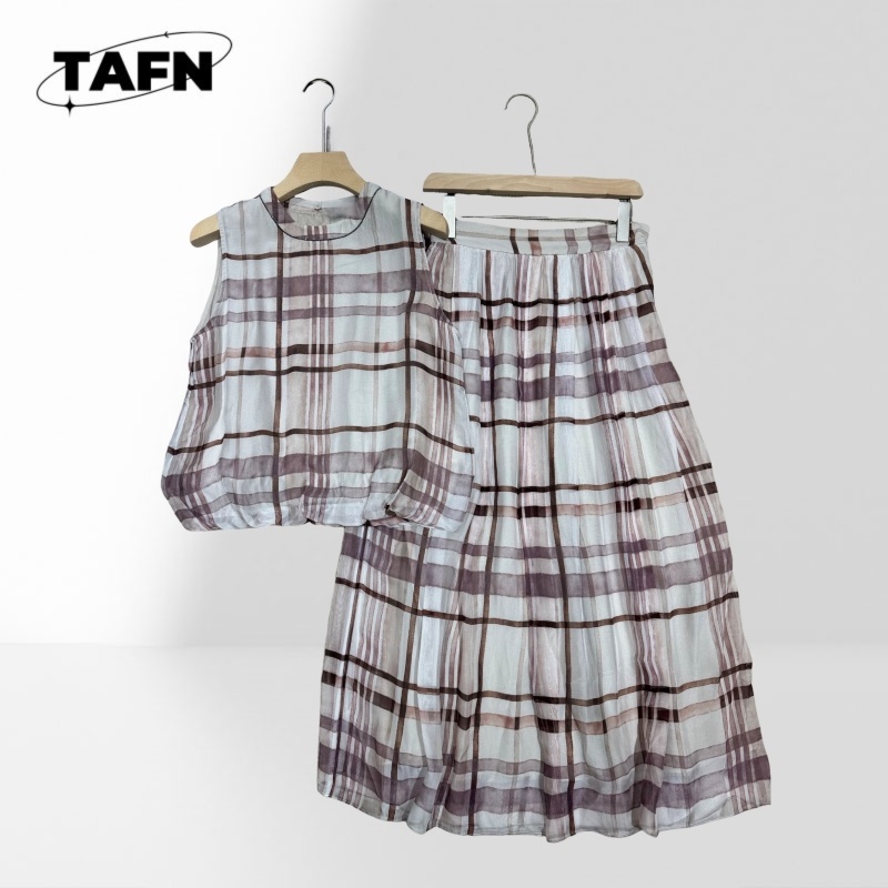 Zarif Kadın Damalı İki Parçalı - Midi Skirt Floral incelemesi ve fiyatı